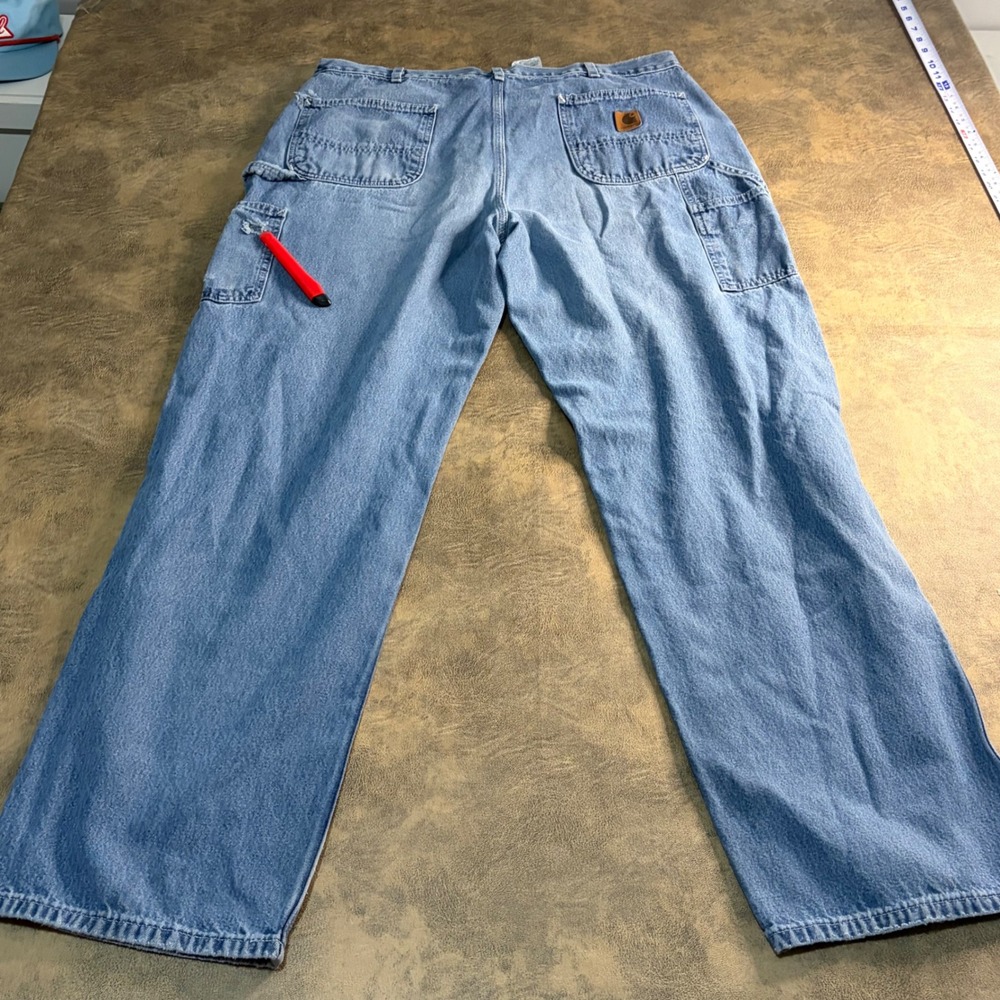 Carhartt Carpenter Jeans Mens 40x34 (39x33) Blue B13 DST Loose‎ Fit Workwear